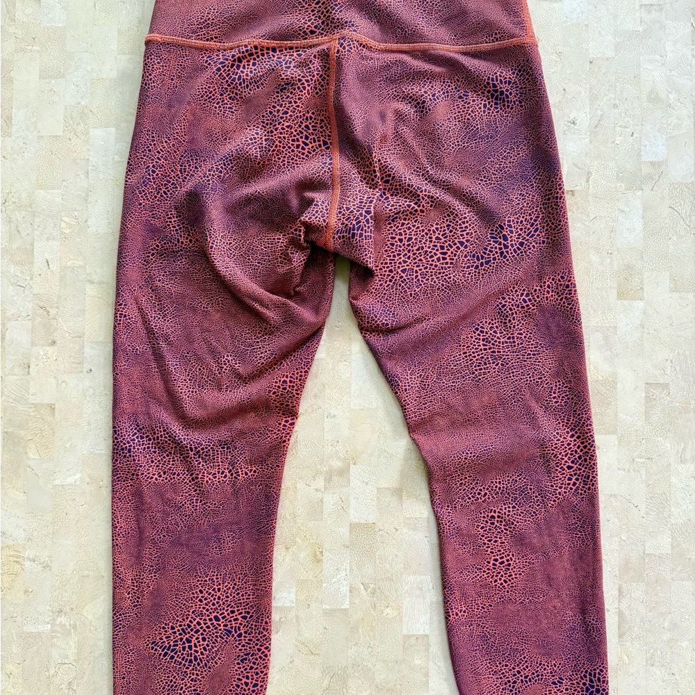Lululemon Wunder Train High Rise Crop Leggings Glaze Vintage Orange Size 10 - Picture 3 of 10